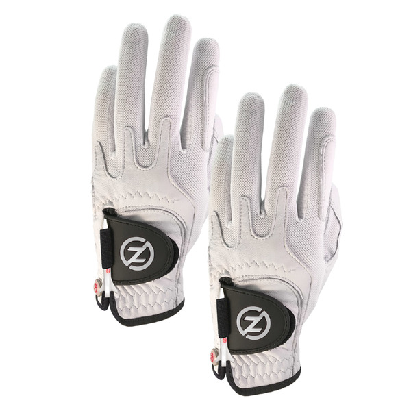 Zero Friction Men's Cabretta Elite Golf Glove, White & White GL72007